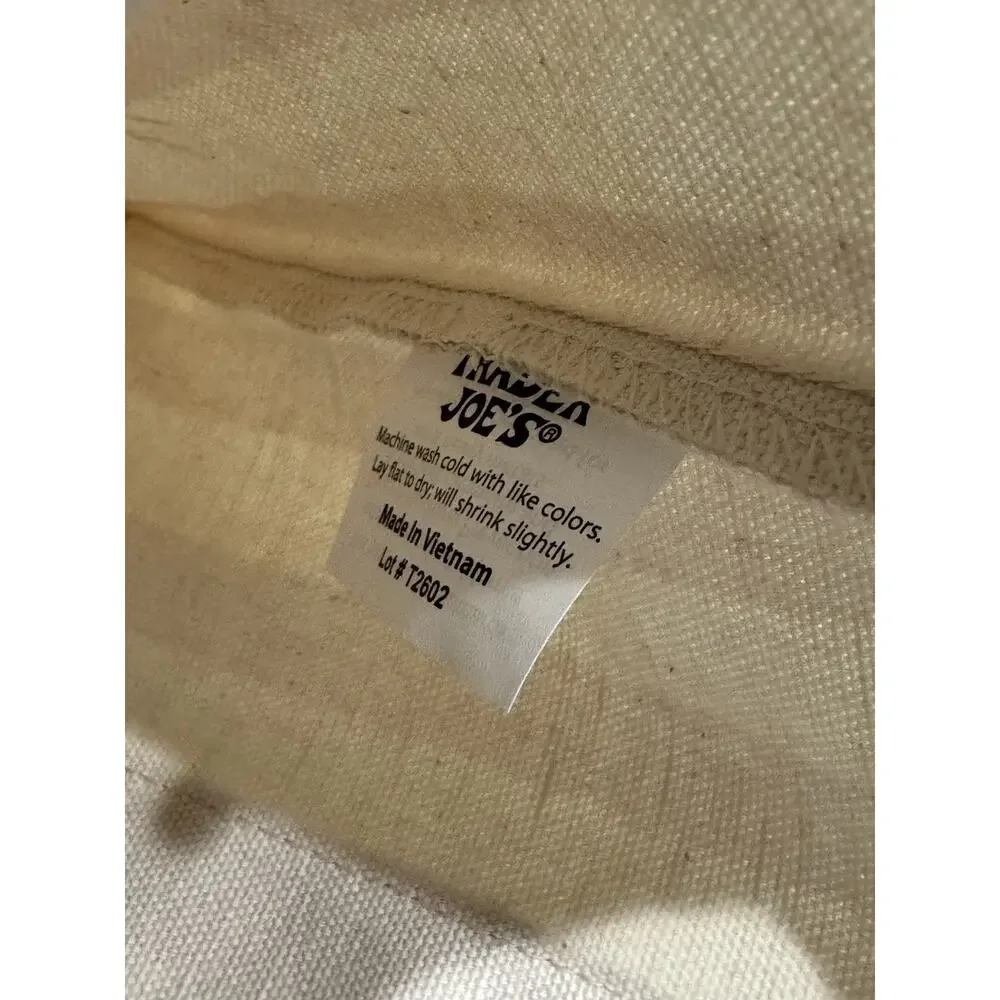 TAN Trader Joe’s Limited Edition 2026 Mini Stripe Canvas Tote Bag NEW